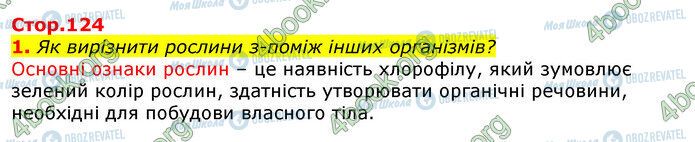 ГДЗ Природознавство 5 клас сторінка Стр.124 (1)